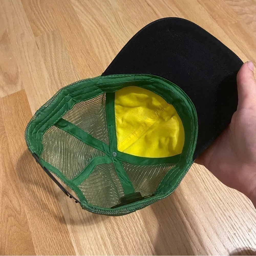 Vintage John Deere Mesh SnapBack Hat Green Yellow Farming Tractor